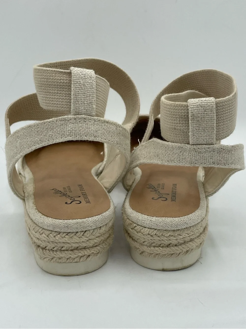 Seychelles Bindy Cream Ankle-Wrap Crisscross Strap Espadrille Sandal.
